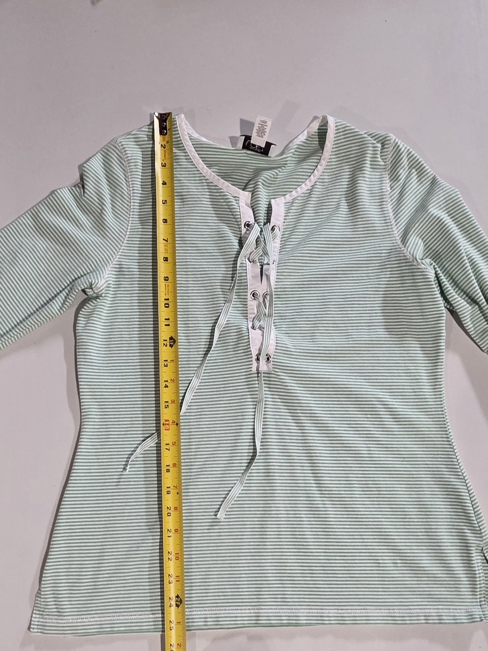 LOFT Mint & White Striped Lace-Up Tunic - Picture 11 of 11